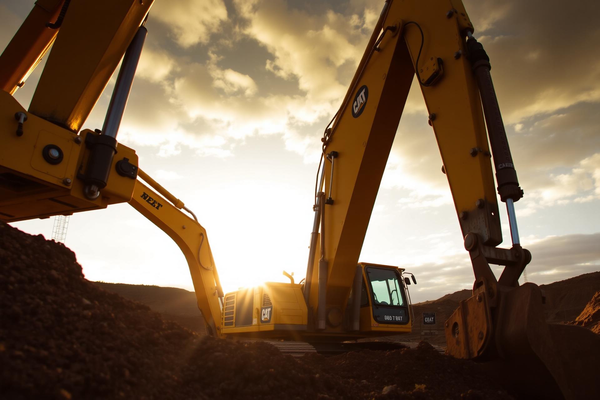 TRC Groundworks construction site with excavators in South Wales